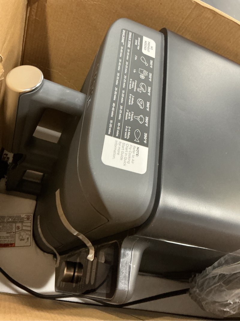 Condition photo showing New/Like New for ninja doublestack xl smart air fryer, 2-basket, 10 qt, 6-in-1, doublestack technology cooks 4 foods at once, space saving design, air fry, broil, bake sl451 10.0 qt