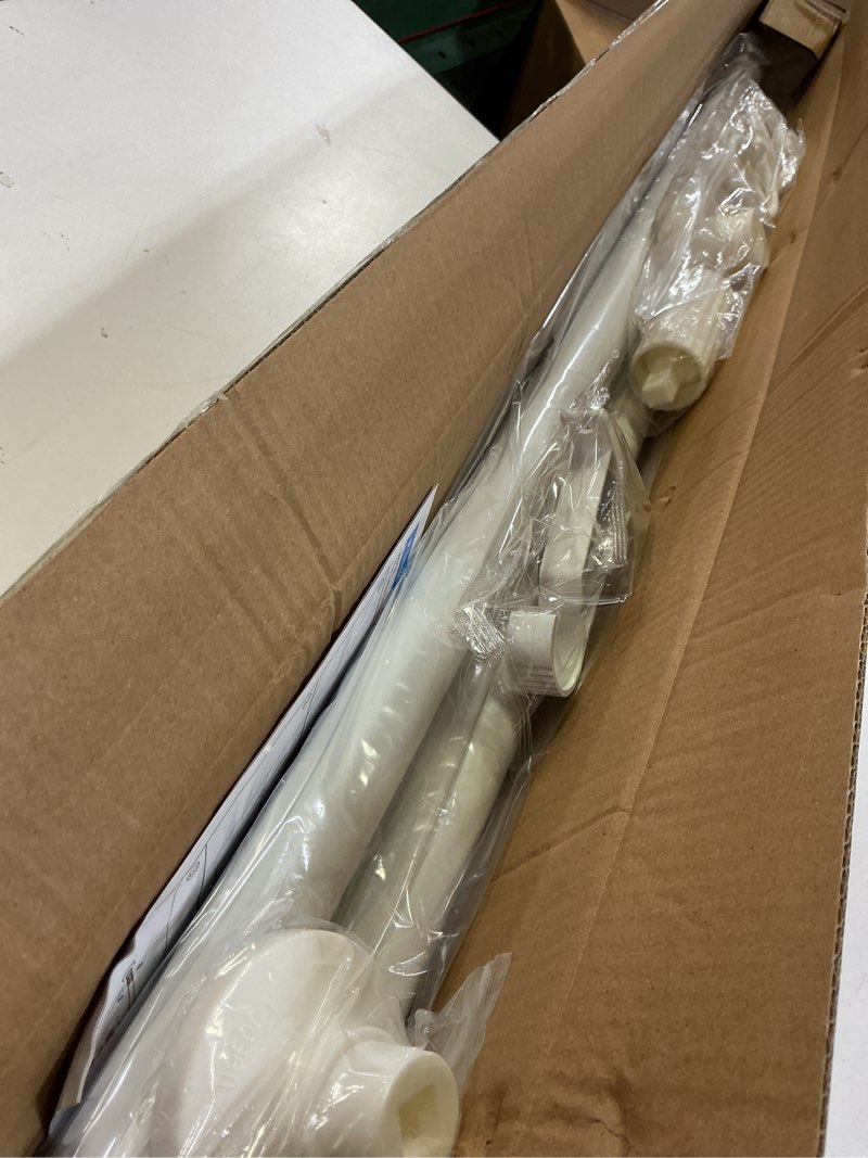 Condition photo showing New/Like New for tension curtain rod no drilling 51–148in(12ft), extra long outdoor curtain rod for windows patio, adjustable spring heavy duty tension shower rod for bathroom room divider pole diameter 1.26in, white white 51-148 inches