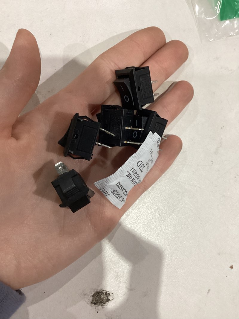 Condition photo showing As Is for QTEATAK 5Pcs On/Off Boat Rocker Switch 5Pcs 2 Pin 2 Position Snap 12V 110V 250V 2-Pin