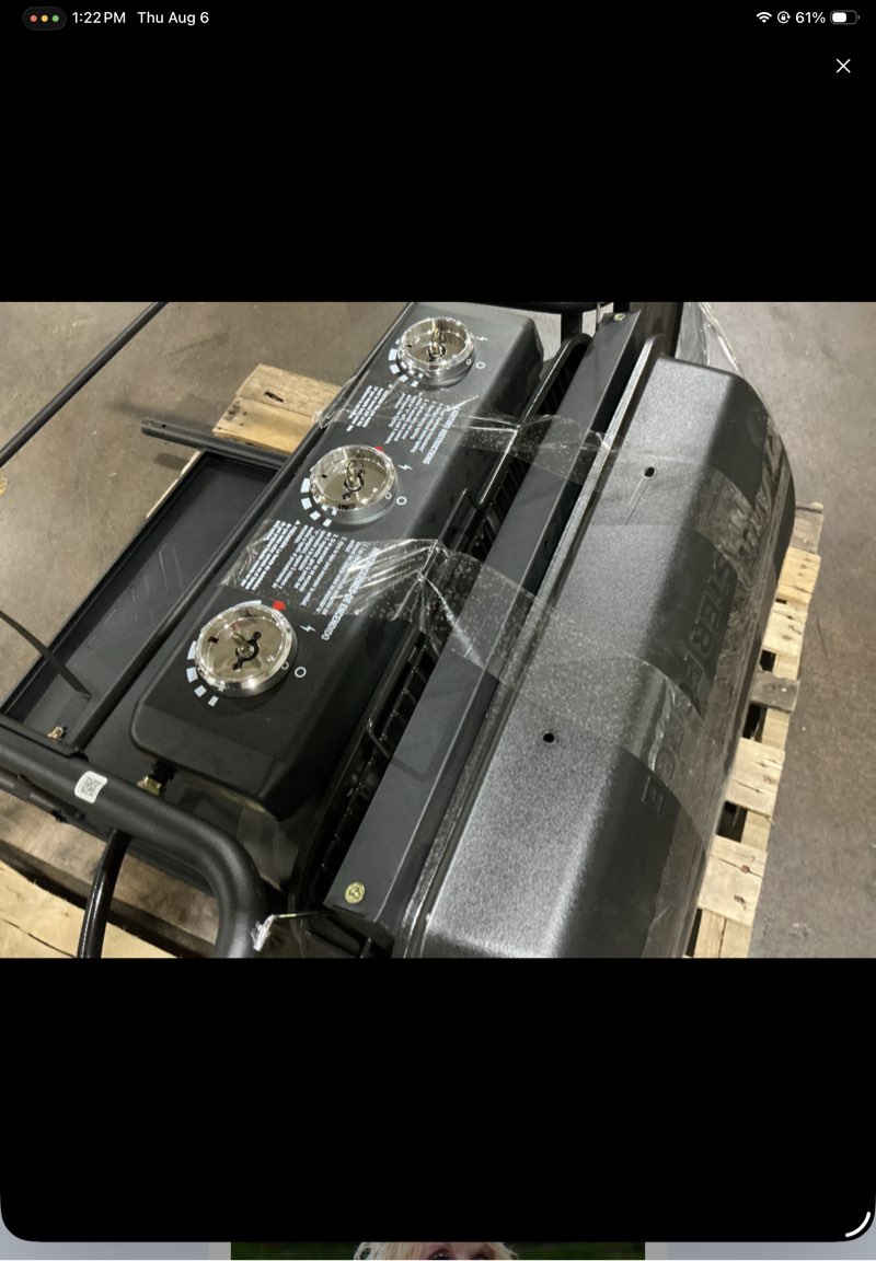 Condition photo showing As Is for master forge large 550-sq.in black 3 -burner liquid propane gas grill