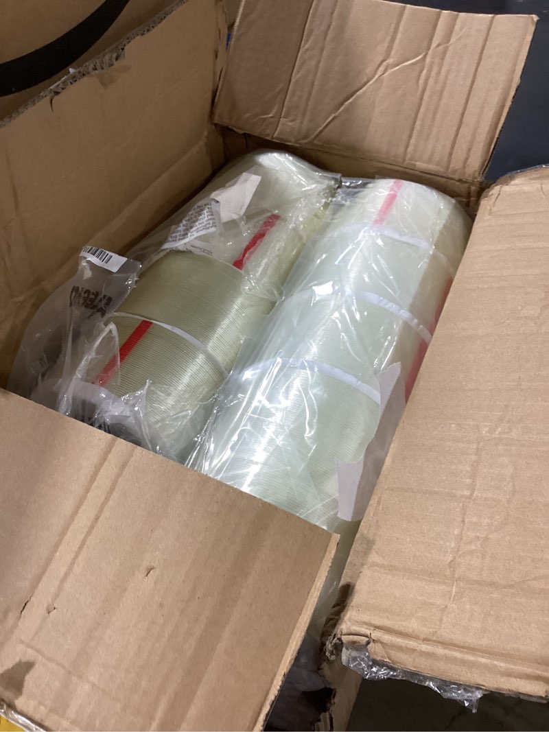 Condition photo showing Good Condition for similar producttreela 20 rolls strapping tape 2 inch x 60 yards 5.5 mil fiberglass filament tape transparent reinforced heavy duty packing strips for shipping sealing binding fixing