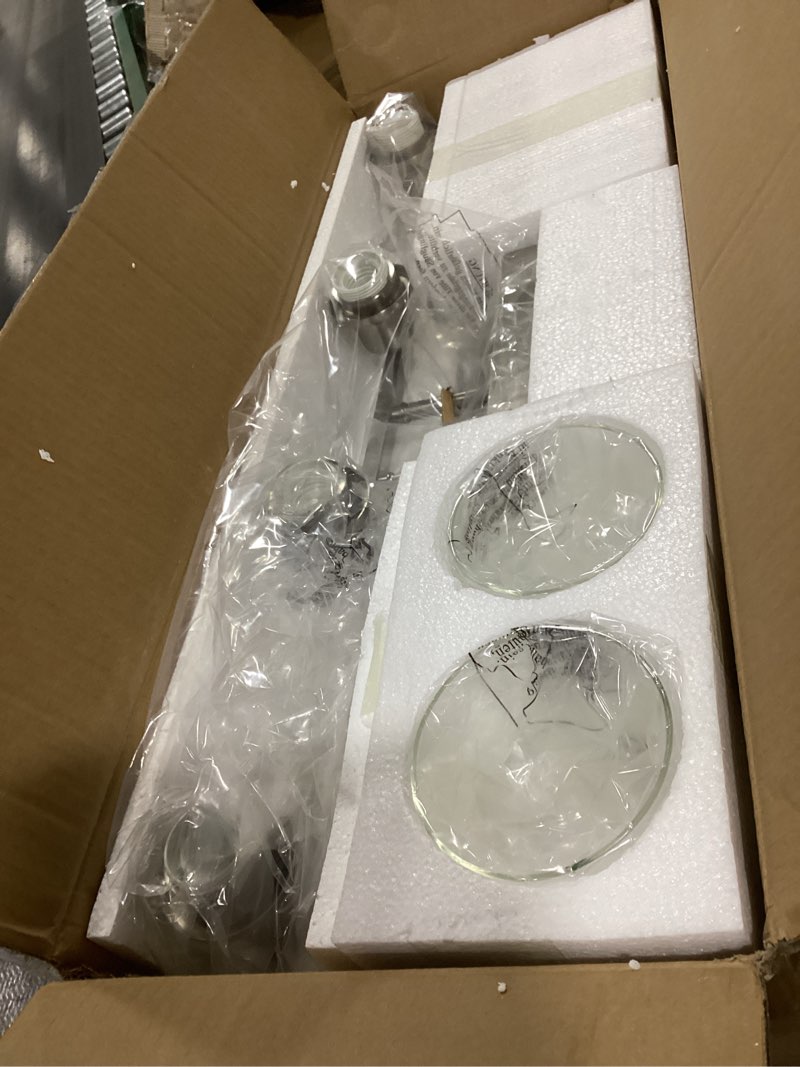 Condition photo showing New/Like New for vinluz industrial brushed nickel wall sconce with clear glass shade and metal base,4 light bathroom vanity lighting fixture over mirror for dressing table brushed nickel 4 light