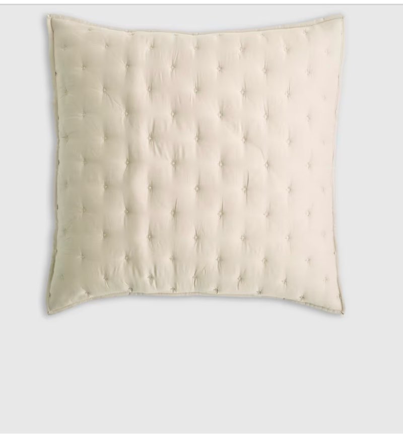 quince bamboo dream quilted euro sham  colors white 3piece