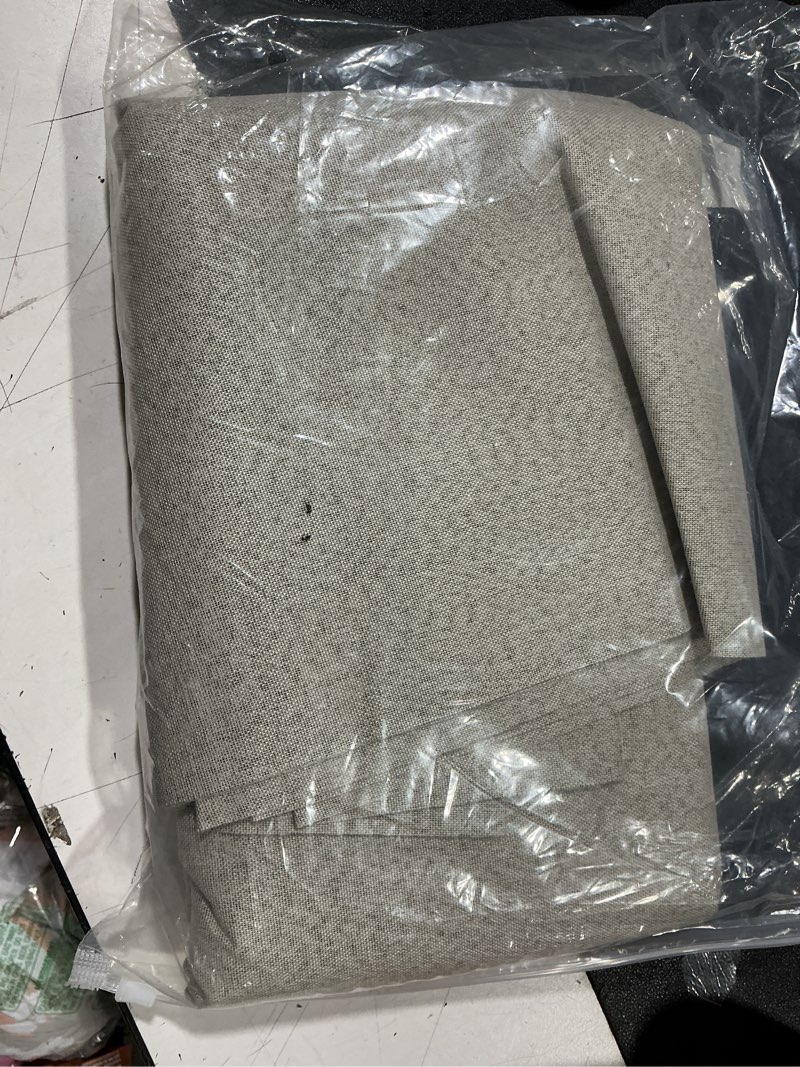 Condition photo showing Good Condition for linen blackout curtains for bedroom, 100" x 58" portable black out blinds with 20 sets hooks & loops strips for 100% blackout window film, temporary black-out shades for windows cover travel rv- cream