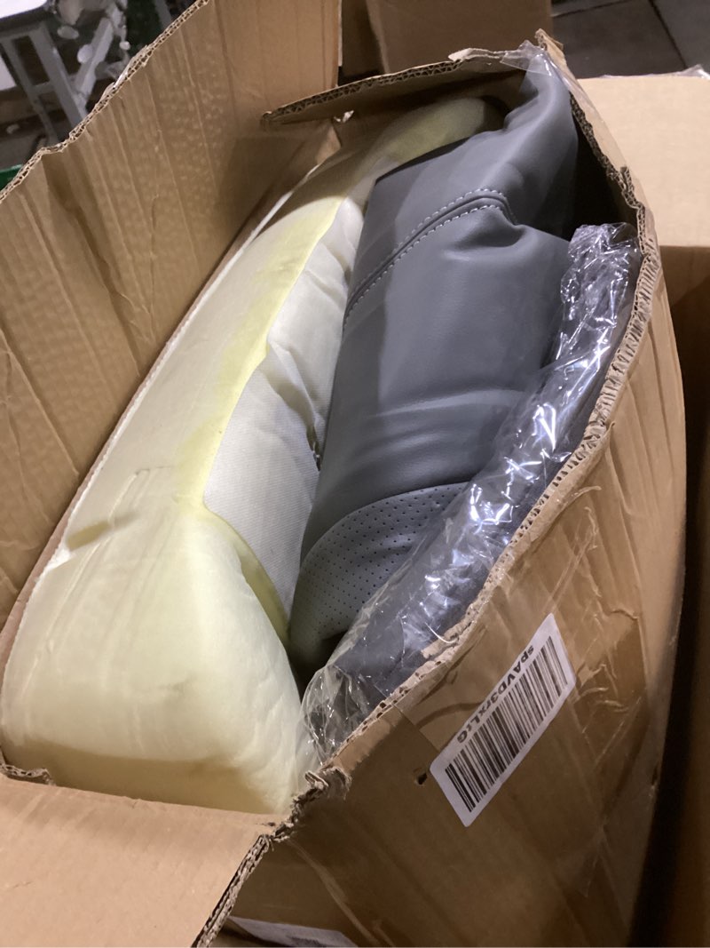 Condition photo showing Good Condition for nlqr gray driver and passenger side bottom & top lean back replacement leather seat covers & driver side foam cushion compatible with ford f150 2009-2014 f250 f350 f450 f550 2011-2016