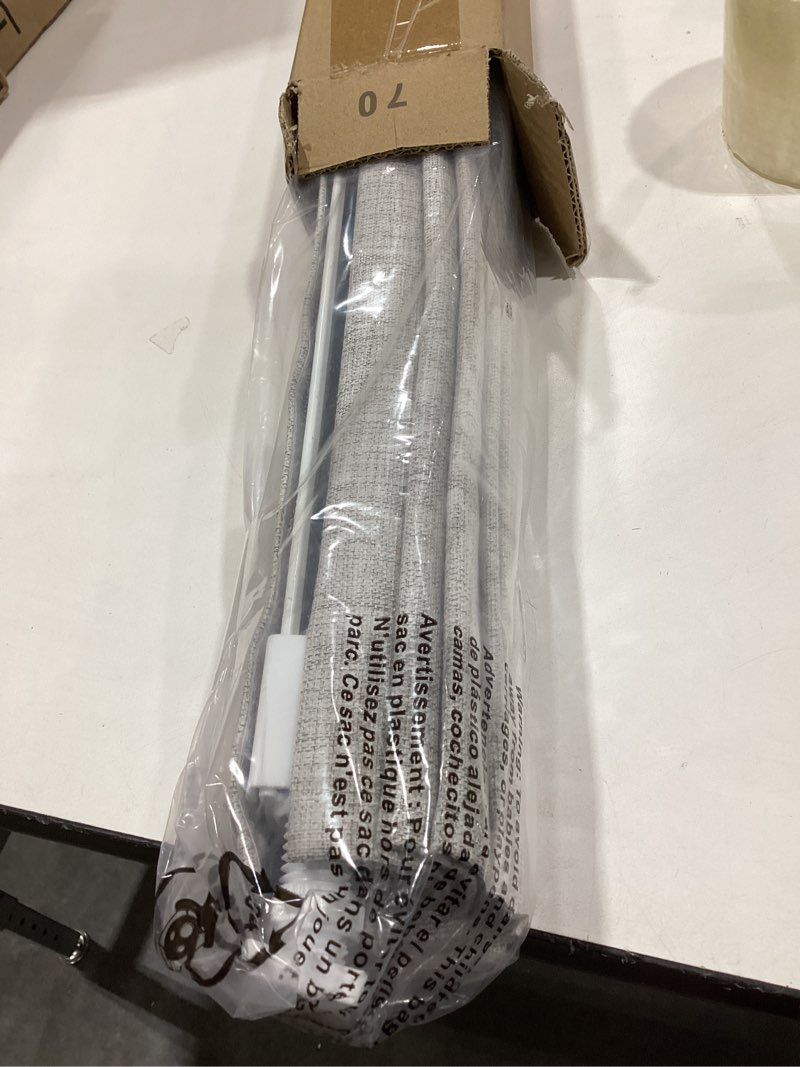 Condition photo showing Good Condition for lazblinds no tools no drill cordless roman shades for windows, blackout thermal insulated uv blocking window blinds, room darkening fabric blinds for indoor windows, 26'' w x 48'' h, grey blackout - grey 26" w x 48" h