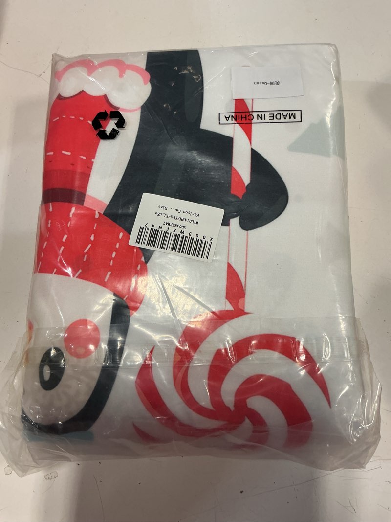 Condition photo showing New/Like New for Feelyou Cartoon Penguin Duvet Cover Funny Animal Printed Christmas Day Bedding Set for Kids Room Cute Polar Animal Pattern Decor Comforter Cover Set Snowflake Bedspread Cover 3Pcs Zipper Queen Size Multi 27 Queen