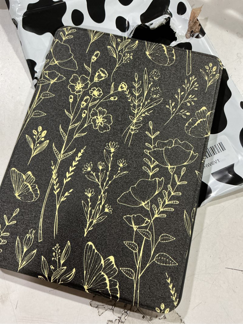 Condition photo showing New/Like New for for apple ipad mini 4/5 case, for ipad mini 4th/5th generation cases cute folio cover with pencil holder women girls teens girly pretty floral rotating stand for ipad mini 7.9 inch golden flowers