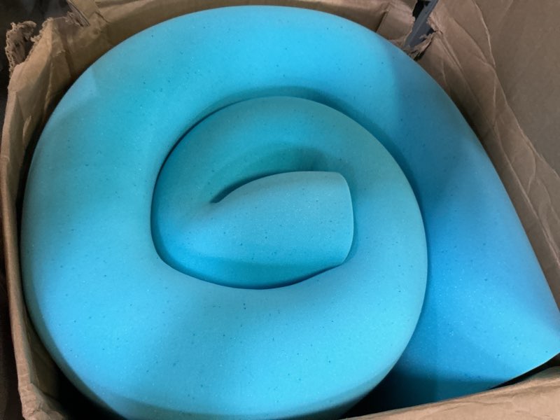 Condition photo showing As Is for 5 inch mega support memory foam king mattress topper for pressure relief, dual layer 2.5" pillow top king size mattress topper plus 2.5" cooling gel infused memory foam mattress pad