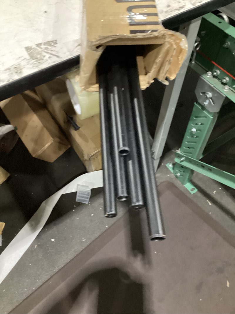 Condition photo showing As Is for umbra twilight double curtain rod set – wrap around design ideal for blackout or room darkening panels, 66 to 144 inches, black black 66" to 144"