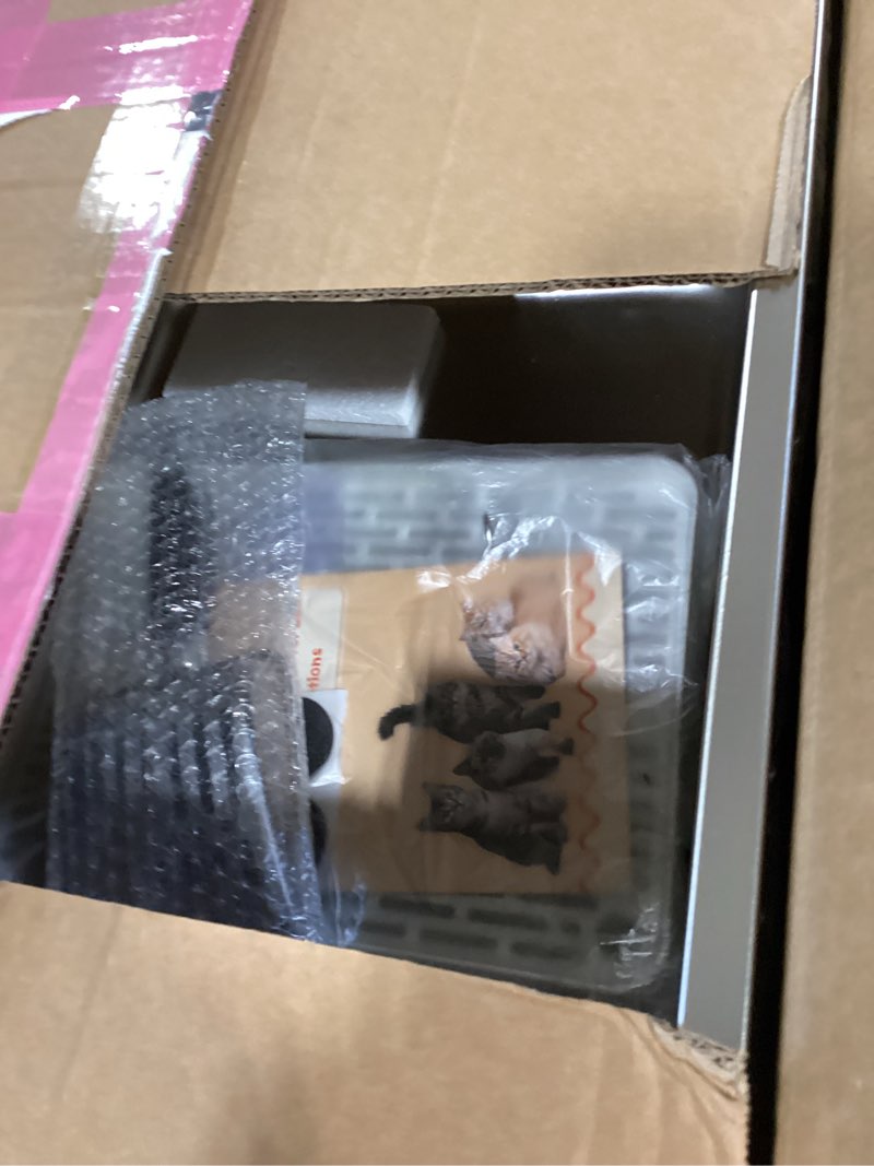 Aothey Stainless Steel Litter Box with Lid, Enclosed Metal with High Sides, Large Cat Litter Box, Do