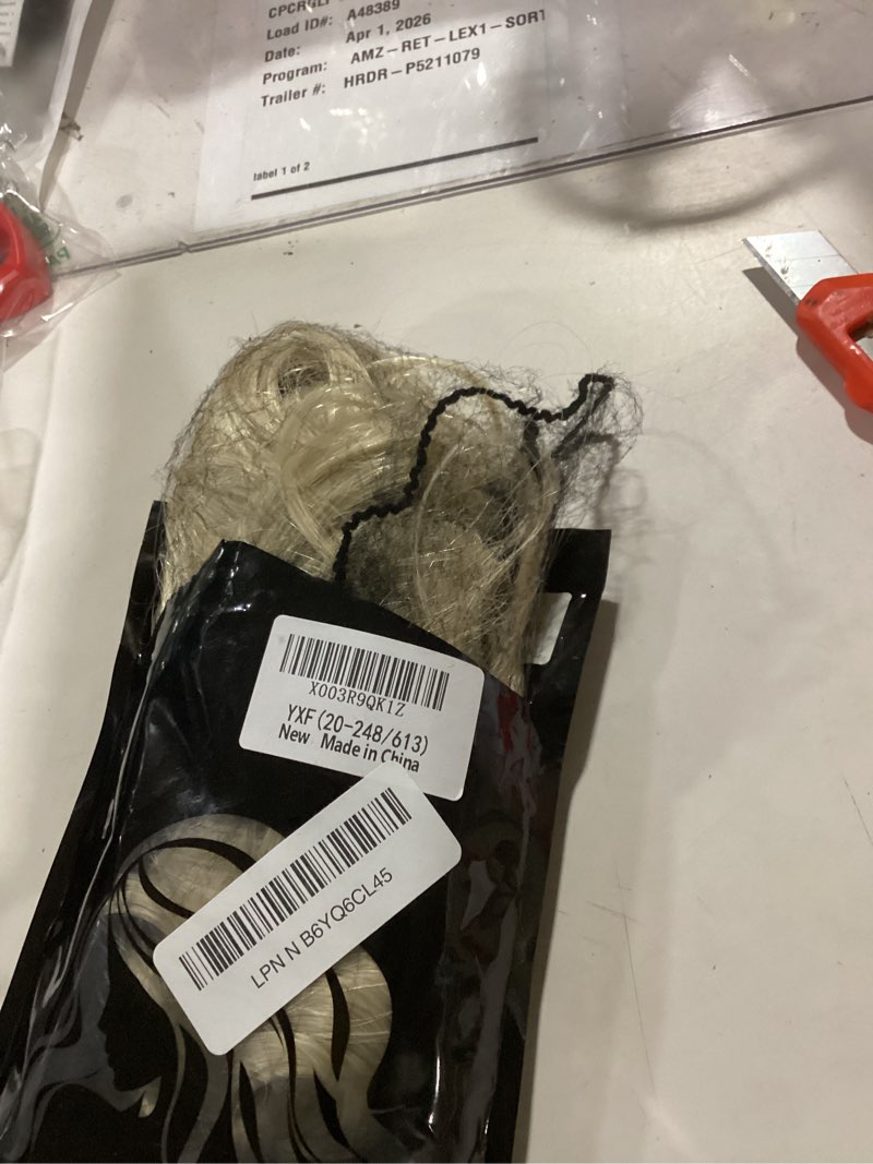 Condition photo showing Good Condition for halo hair extensions 20 inch invisible wire hair extensions adjustable long wavy hairpiece synthetic upgrade 4 secure clips in hairpieces 20 inch,blonde mix platinum blonde 20 inch blonde mix platinum blonde