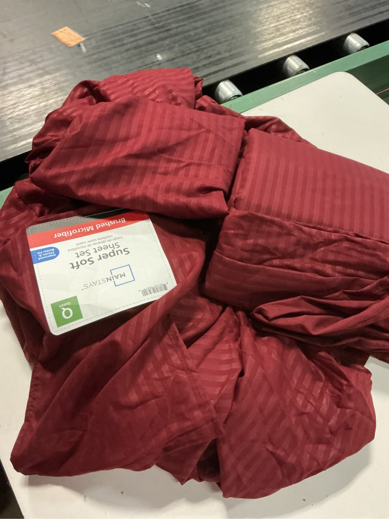 Condition photo showing Good Condition for mainstays super soft brushed microfiber bed sheet set, arctic white, queen, 4 piece