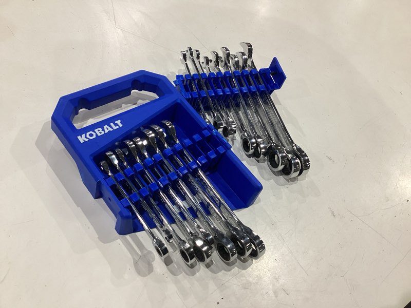Condition photo showing As Is for kobalt 20 -piece set metric and standard (sae) ratchet wrench
