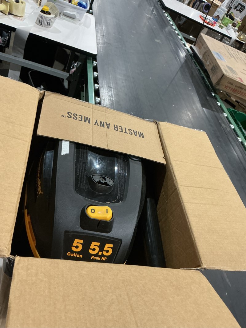 Condition photo showing As Is for vacmaster professional beast series vfb511h 0201 5-gallon 5.5 peak hp wet/dry vac, black upgraded 5 gal