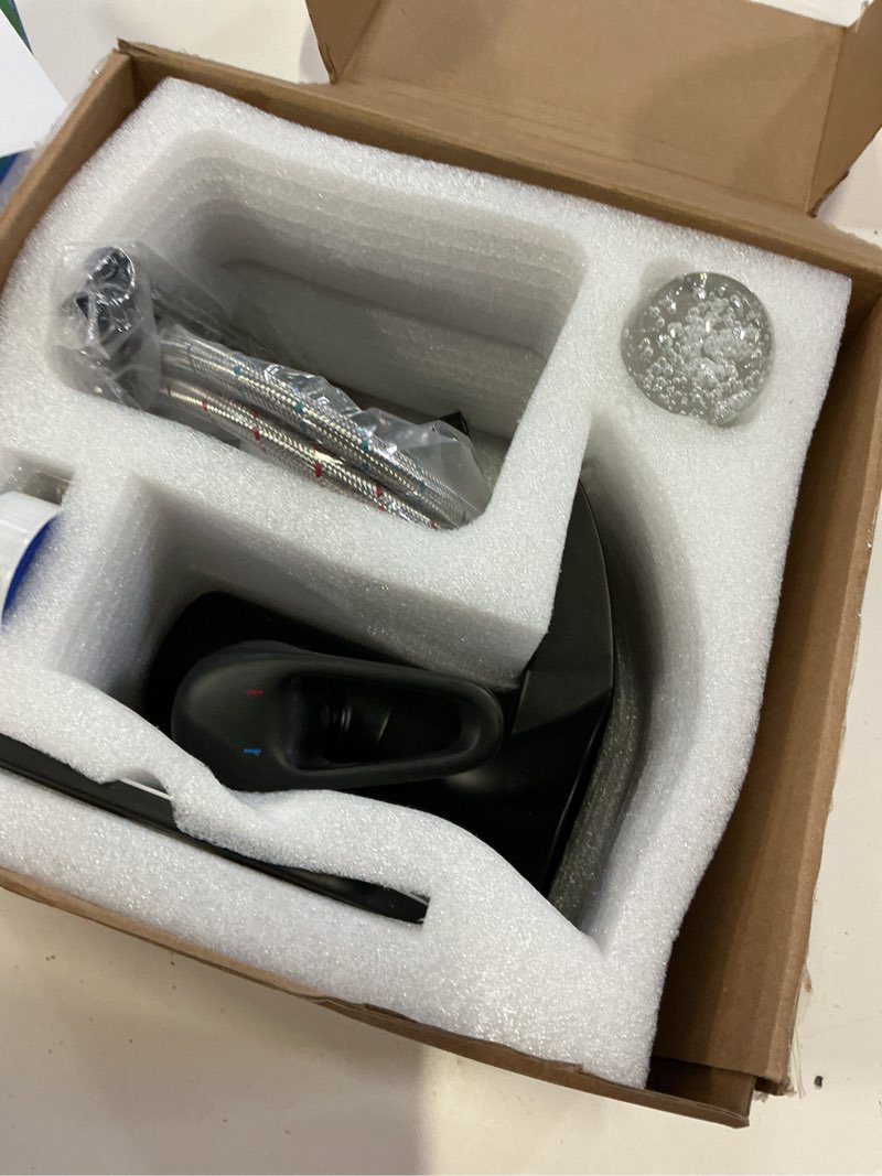 Condition photo showing Good Condition for bathroom sink faucet with led light, waterfall faucet for bathroom sink, 4 inch centerset or single hole modern vanity faucet, includes deck plate, matte black