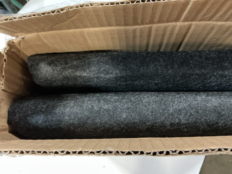 Condition photo showing New/Like New for 4.9 x 9.2 ft garage floor mat for under car & golf cart, oil spill mat to protect floor from drips, spills, stains & splashes - garage rugs for garage, shop & parking
