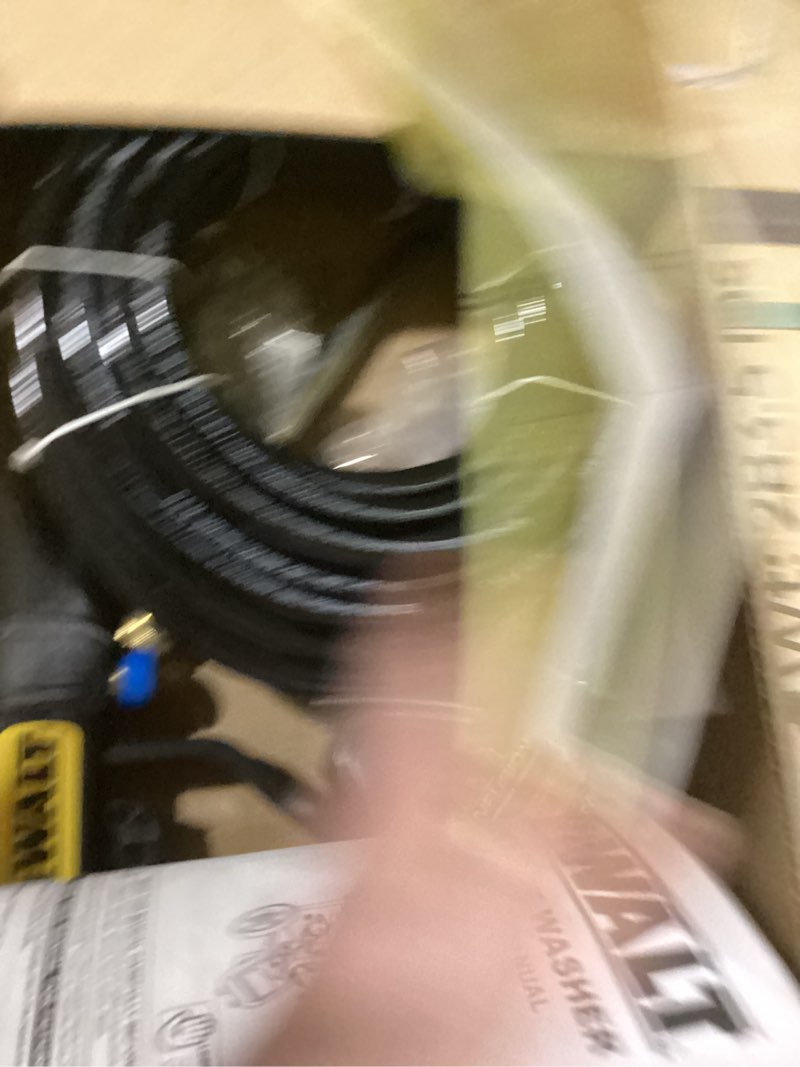 Condition photo showing As Is for (hose only)dewalt 3300 psi gas pressure washer, 5 nozzles, spray gun, wand, 25-ft. hose, dxpw3300-s, 49-state 3300 psi - manual start
