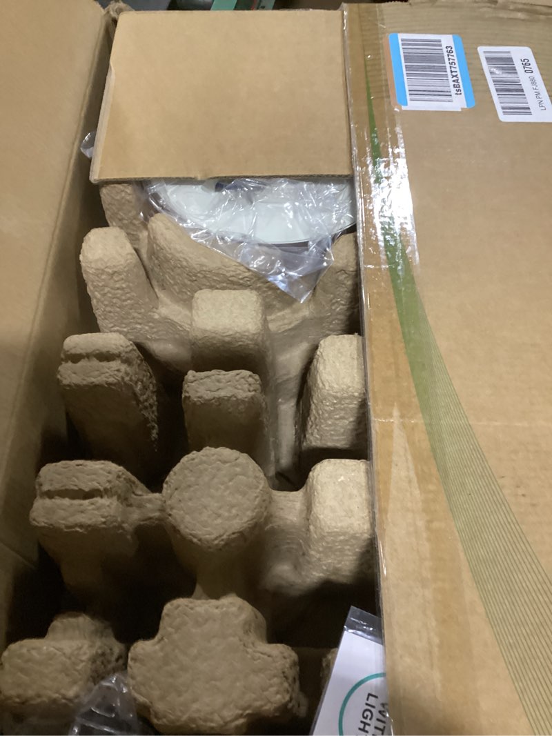 Condition photo showing As Is for Roomratv Ceiling Fans with Lights, 52 Inch Ceiling Fan with Light and Remote, Black Ceiling Fan, DC Motor, 6 Speed, Quiet Noiseless, 3 CCT, Reversible, Plastic Blades, Indoor for Living Room Bedroom Black 52 inch