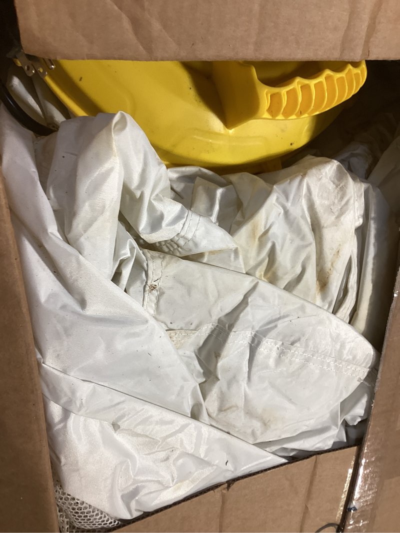 Condition photo showing As Is for White Bounce House, House with Blower, Inflatable Bouncer, Children's Toy, Sewn Extra Thick Material for Durability