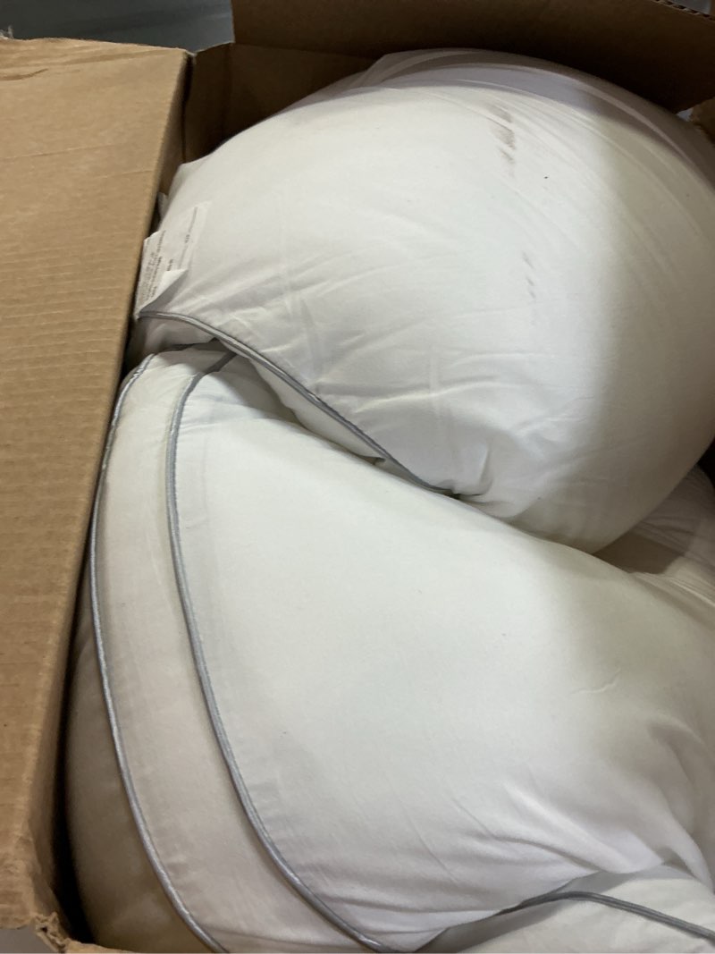 Condition photo showing As Is for pillows king size set of 2, gusseted bed pillows for sleeping 2 pack, luxury hotel quality, supportive king pillow with soft down alternative for back stomach side sleepers,machine washable