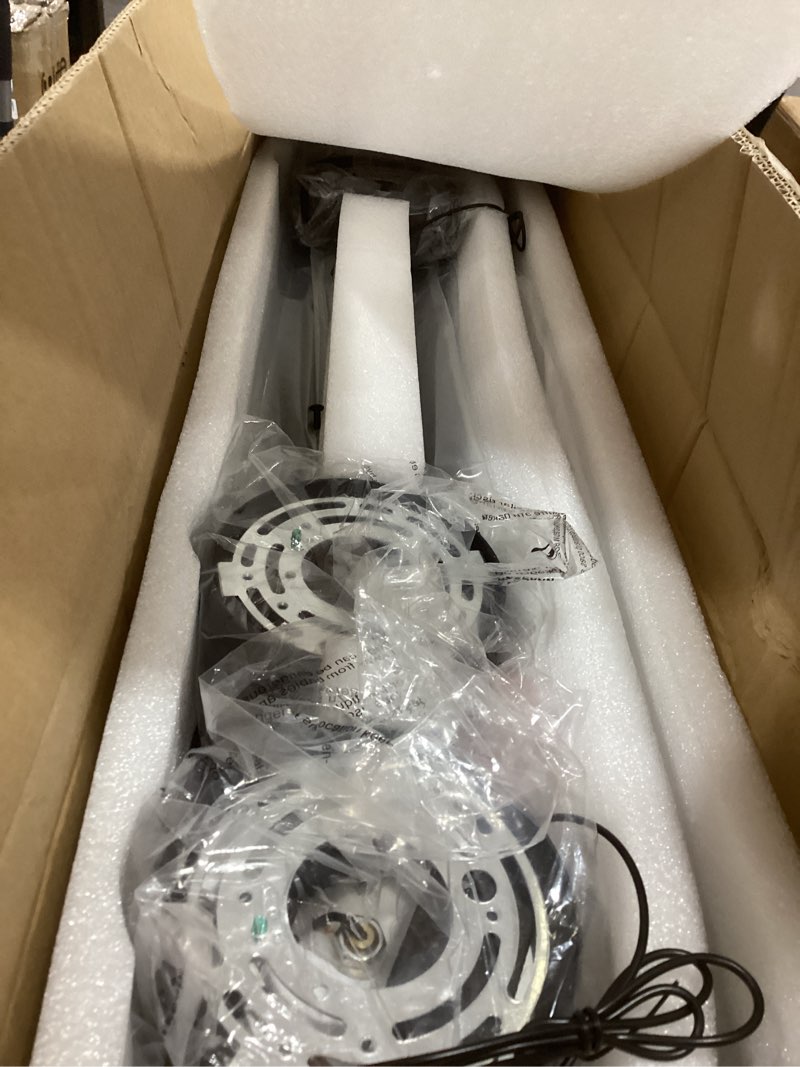 Condition photo showing As Is for 3 pack modern black pendant lights, 27.5" industrial tube hanging light fixture with dimmable 4000k led for kitchen island, dining room, bar, bathroom matte black modern, 3 pack