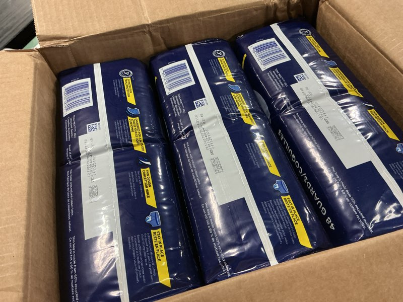 Condition photo showing New/Like New for tena men maximum guards, incontinence pads for men, 144 ct | engineered to fit the male anatomy, these discreet, cup-shaped male guards help manage moderate bladder leaks, odor & wetness