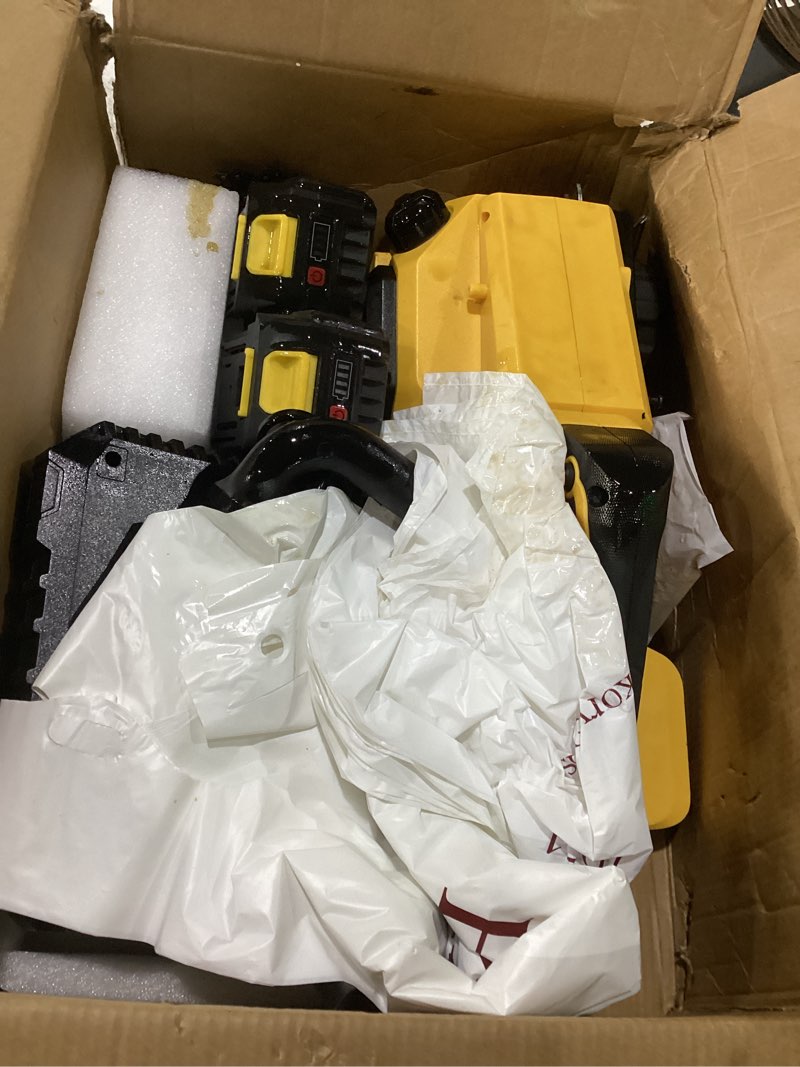 Condition photo showing As Is for 42v 16-inch cordless chainsaw - brushless electric chainsaw with 2 x 4.0ah batteries & fast charger & safety chain brake & tool-free tensioner for tree trimming & wood cutting & yard work