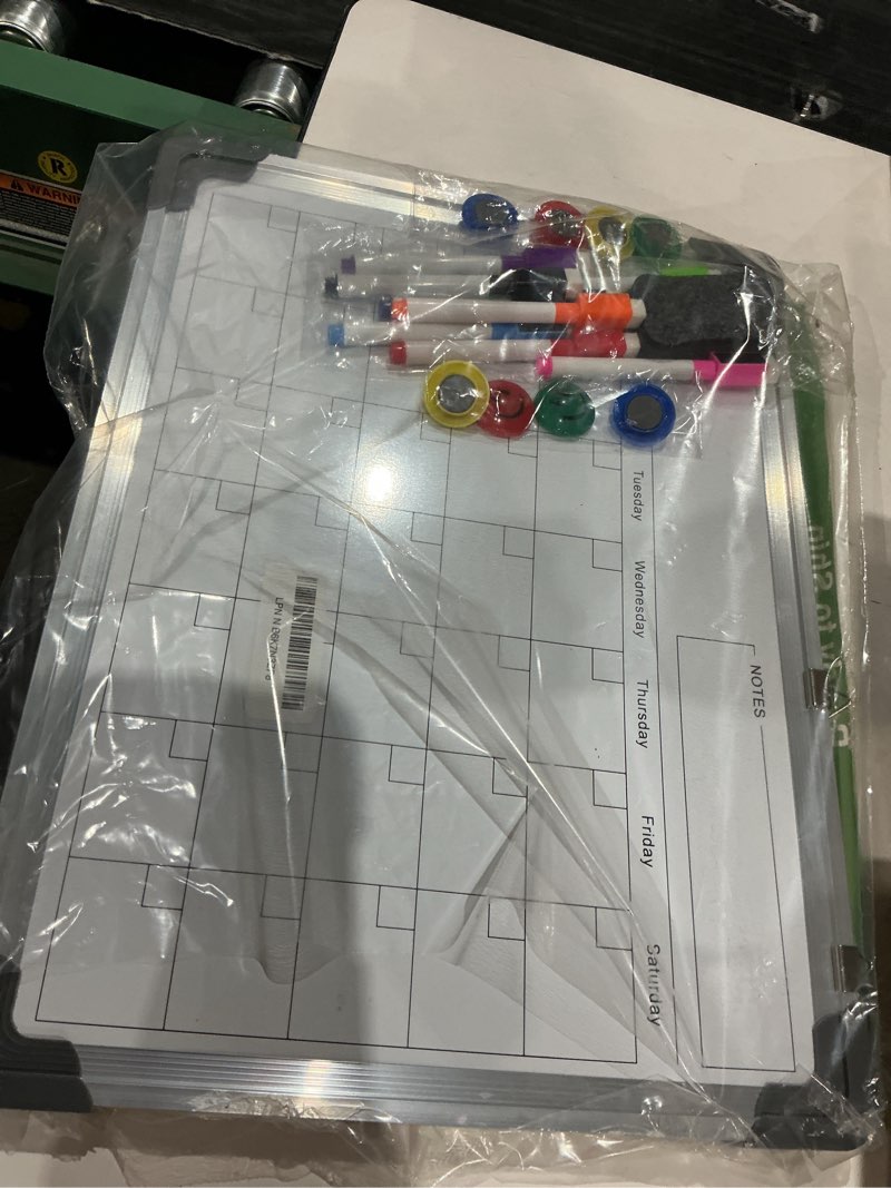 Condition photo showing Good Condition for dry erase calendar whiteboard for wall, polegas 16" x 12" magnetic white board board, small wall monthly double sided boards student, home, office (white) white 12in*16in