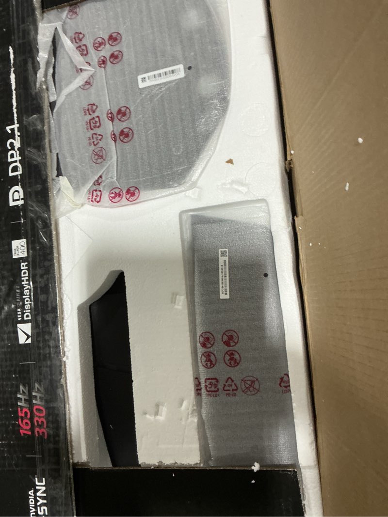 Condition photo showing As Is for LG 45GX950A-B 45-inch Ultragear 5K2K WUHD (5120 x 2160) OLED Curved Gaming Monitor, Dual-Mode, 165Hz, 0.03ms, NVIDIA G-Sync, AMD FreeSync Premium Pro, HDR True Black 400, USB Type-C 90W, DP2.1, Black 45 inch