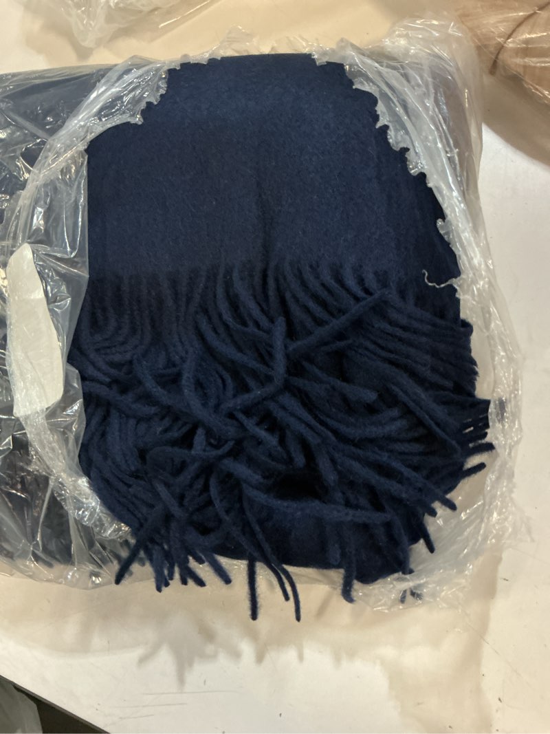 Condition photo showing Good Condition for mongolian cashmere throw, 50x70, true navy