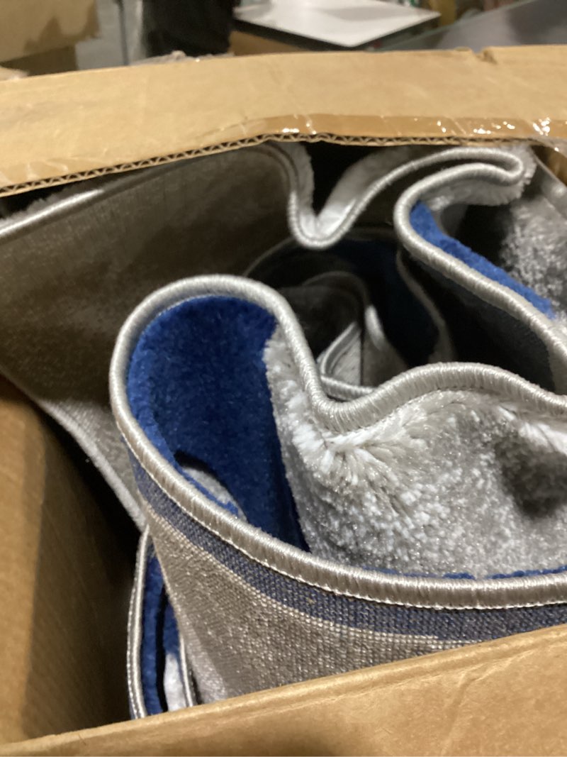 Condition photo showing Good Condition for releany washable area rugs 5'x7' non-slip modern abstract soft for living room entryway bedroom nursery, print pattern, blue grey navy gray blue/gray 5' x 7' (rectangular)