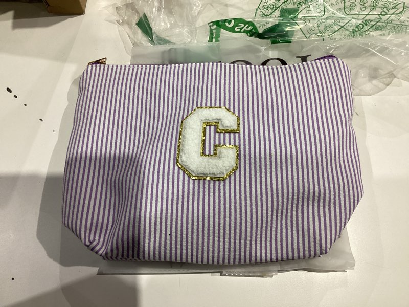 Condition photo showing Good Condition for yoolife bridesmaid gifts for wedding day, bridesmaid gifts | bridesmaid proposal gifts unique gifts | preppy makeup bag 30th birthday gifts for her | makeup organizer bag preppy stuff c- purple purple c