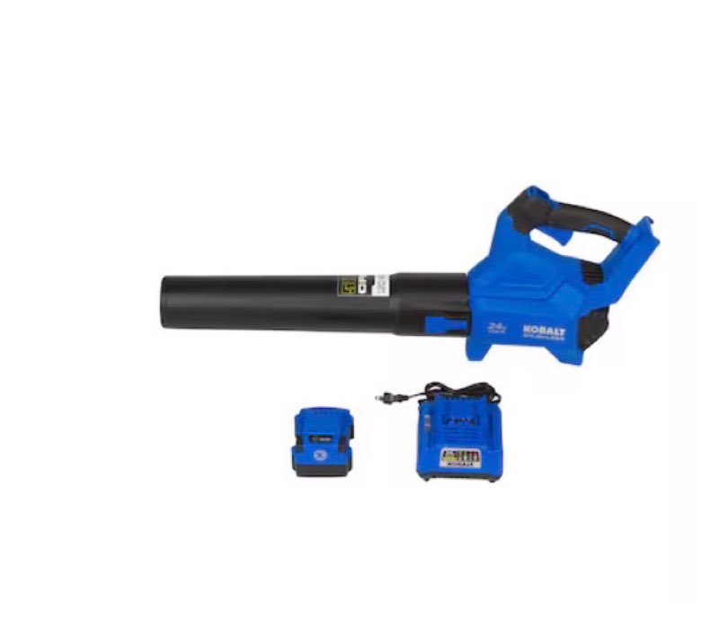 kobalt 24-volt 500-cfm 120-mph battery handheld leaf blower 4.0 ah