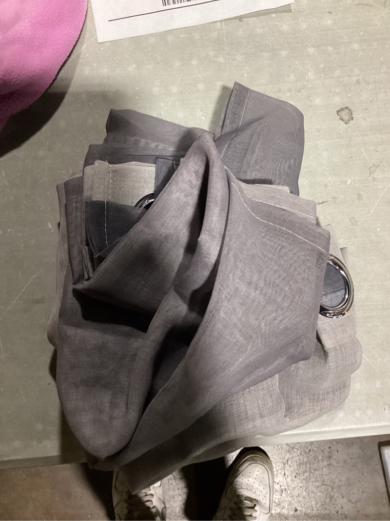 Condition photo showing As Is for (similar to)nicetown grey light blocking curtains 63 inches long 2 panels for living room, bedroom, office thermal insulated blackout drapes solid grommet noise reducing window curtains, w40 40\"w x 63\"l (pack of 2) grey