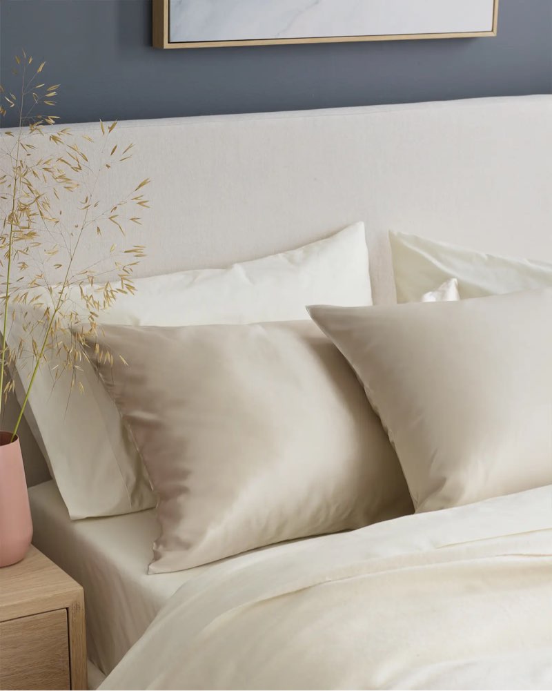 100% mulberry silk pillowcase set champagne queen