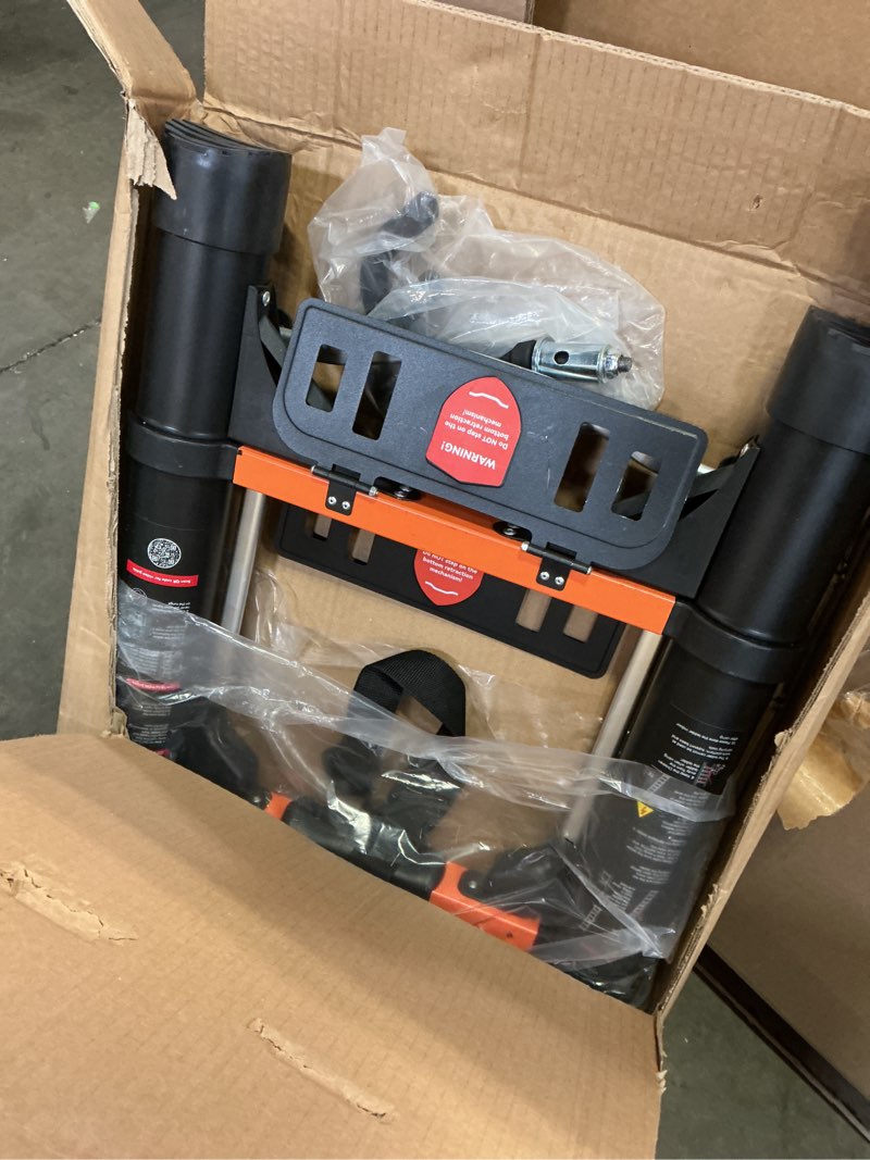 Condition photo showing Good Condition for telescopic ladder,12.5 ft extension ladder?aluminum ladder for rv home outdoor, 330lbs max capacity, one bottom retraction ladder orange 12.5ft one bottom&hook