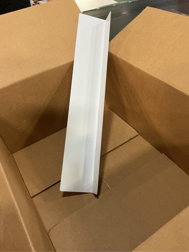 Condition photo showing As Is for metal kitchen refrigerator gap partition countertop gap extension board,gap covers between countertop and walls, refrigerator side partition, no drill(white,23.62 * 3.93inch) 23.62*3.93inch white