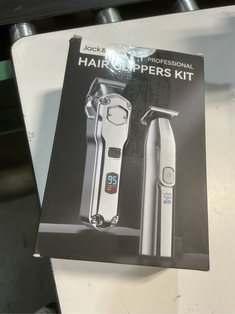 Condition photo showing New/Like New for jack & rose clippers and trimmers set, cordless hair clippers for men, barber clippers set black