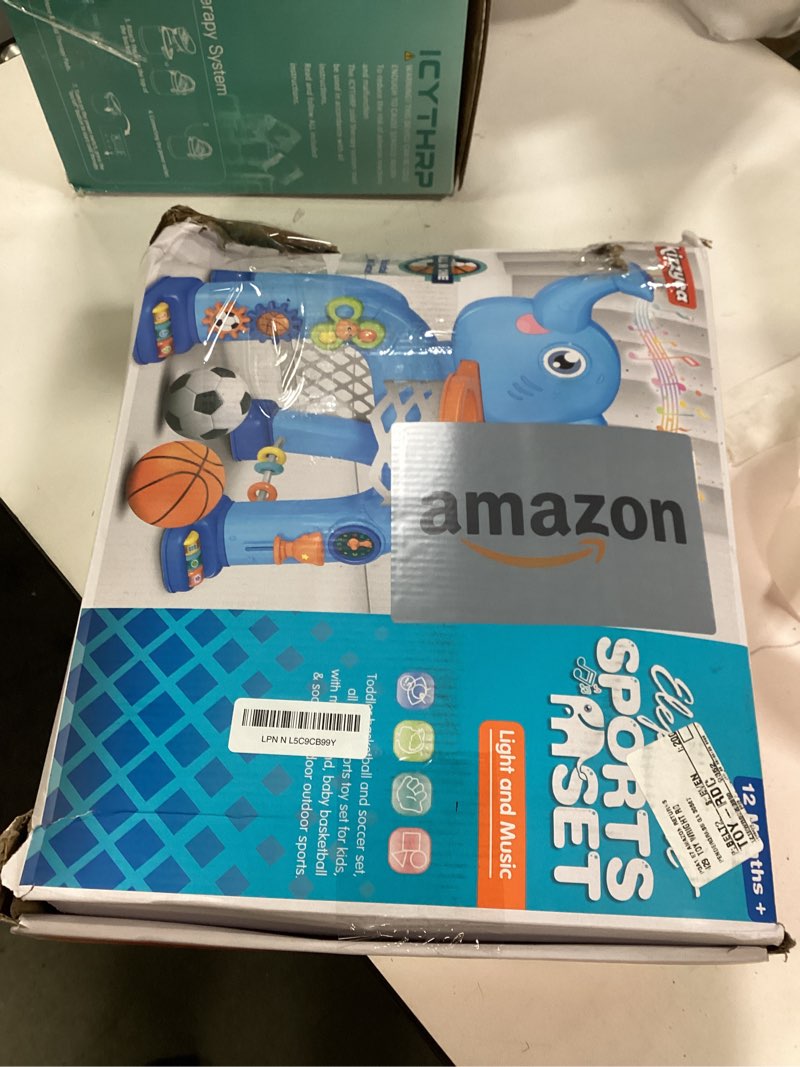 Condition photo showing New/Like New for KIZZYEA Toys for 1 2 3 Years Old Boys Girls, Toddler Basketball Hoop & Soccer Goal, Montessori Toy, Interactive Musical Sports Toys with Light, Christmas Birthday Gifts for Baby Kids Age 12-18 Months Blue