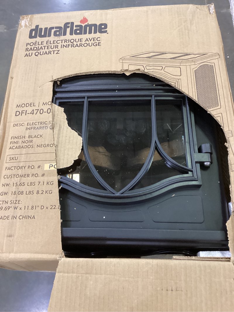 Condition photo showing New/Like New for duraflame® 3D Infrared Quartz Electric Fireplace Stove Heater, Black