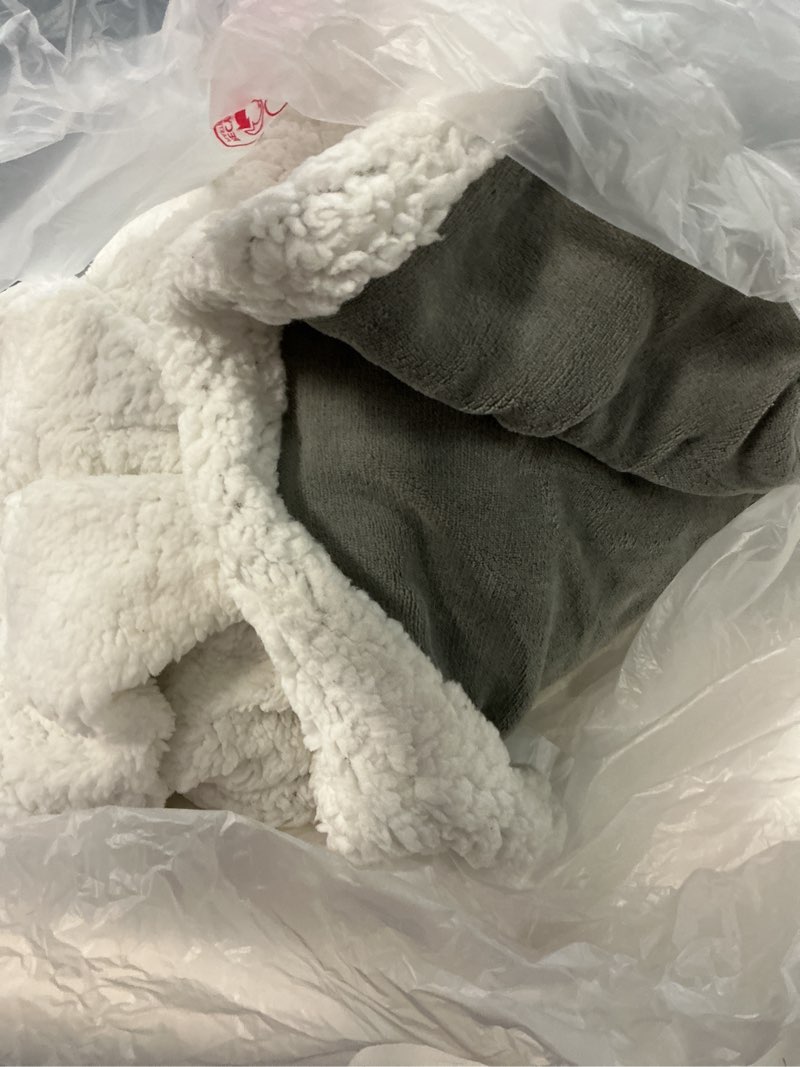 Condition photo showing As Is for electric heated blanket full size 72"x84" – etl certified for safe overnight, 4 heat settings & 10h auto off, dual-sided microplush sherpa for home theater night, machine washable – light gray 02-light gray full(72"x84")