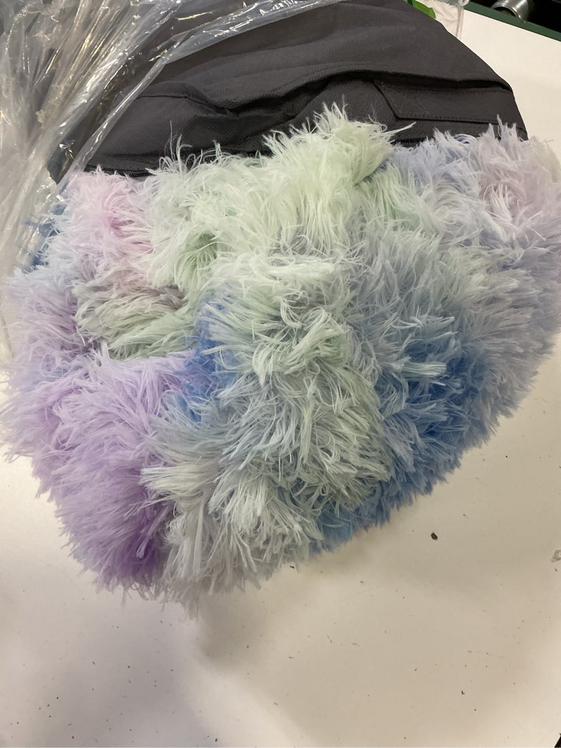 Condition photo showing Good Condition for rynghipy purple tie dye rainbow duvet cover set, fluffy fuzzy long hair faux fur crystal velvet bedding set for teens girls (purple,queen) purple queen (1 duvet cover + 2 pillowcases)