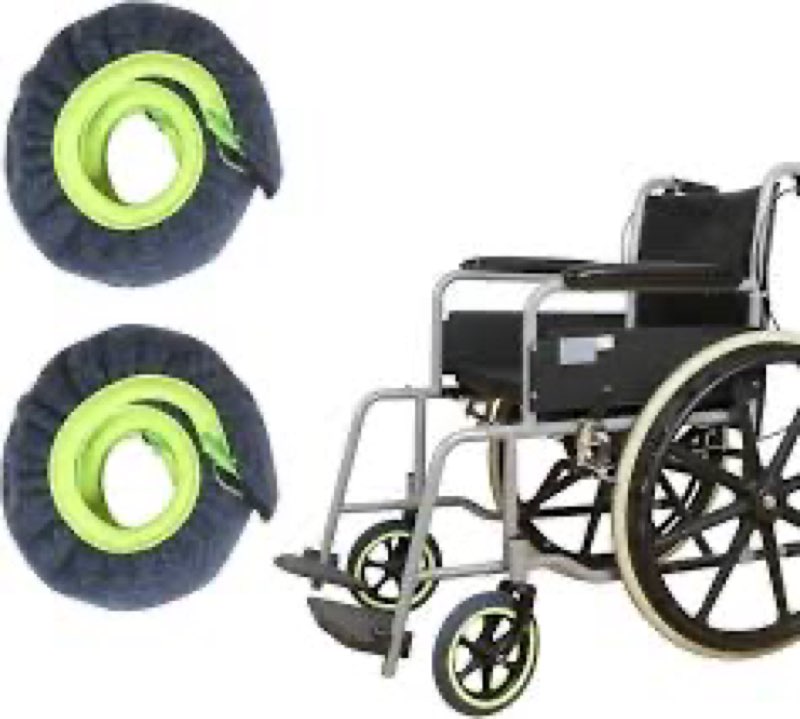 EZHOISLING Wheelchair Wheel Covers 2-Pack Dust-Resistant Floor Protectors Enhanced Grip Silent Rolli