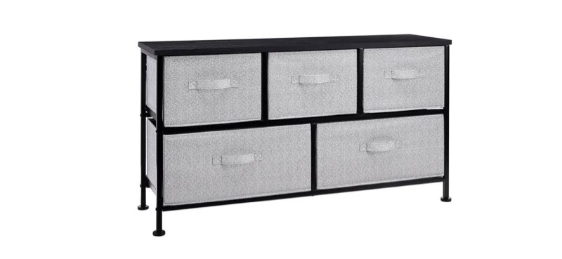 extra wide fabric 5 drawer storage organizer unit for closet 