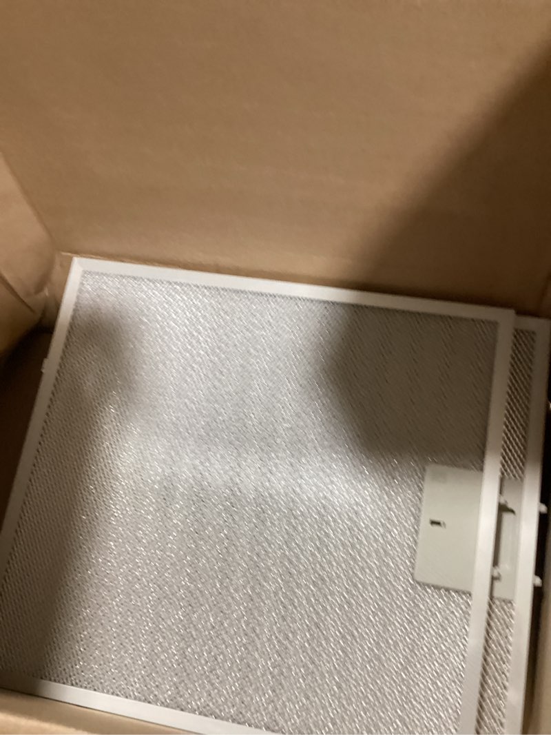 Condition photo showing As Is for 2-pack range hood filter replacement fit for vissani 30-inch pyramid or wa0575 wall mount range hood, 5-layer aluminum vent filter?14.37x13.46x0.35inch?