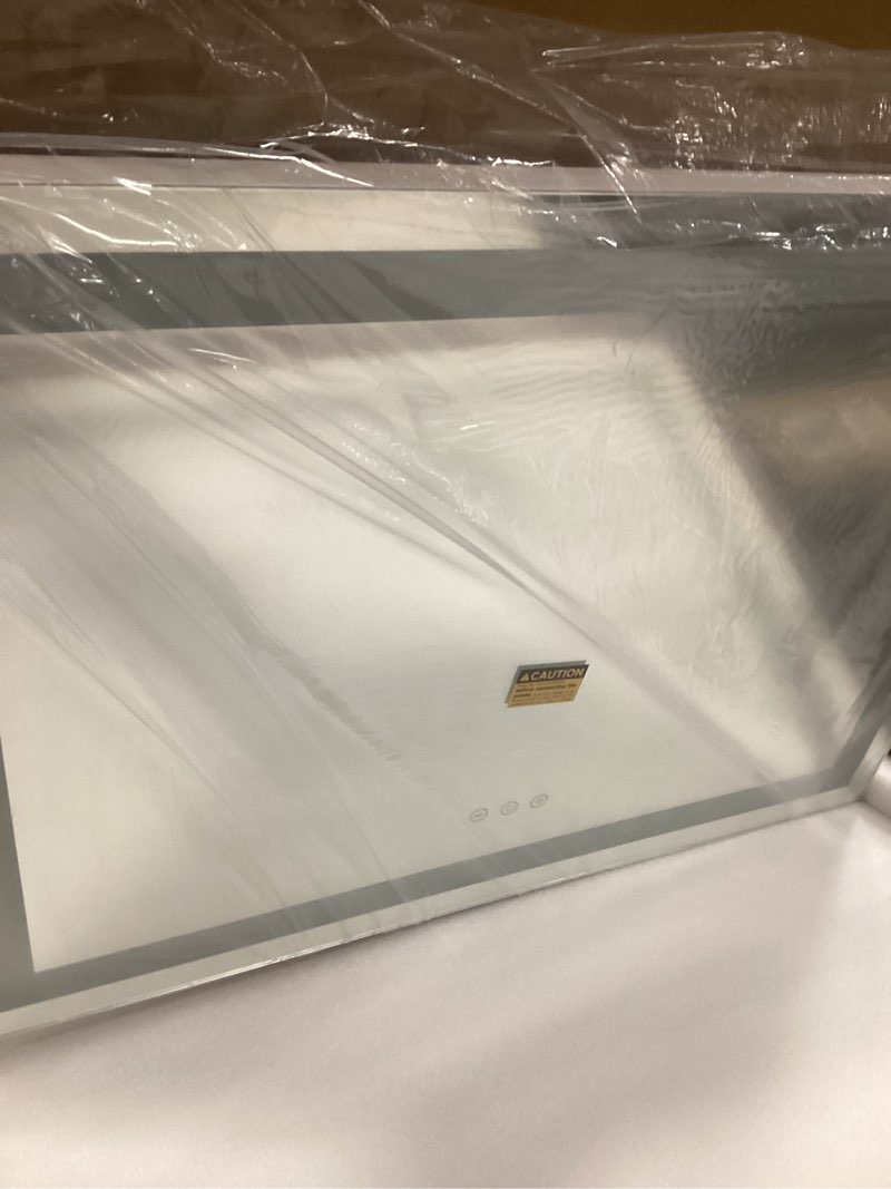 Condition photo showing New/Like New for Hasipu Vanity Mirror with Lights, 28" x 20" LED Makeup Mirror, Lighted Makeup Mirror with Dimmable 3 Modes, Touch Screen Control Vanity Mirror Square White White 28"L x 20"W