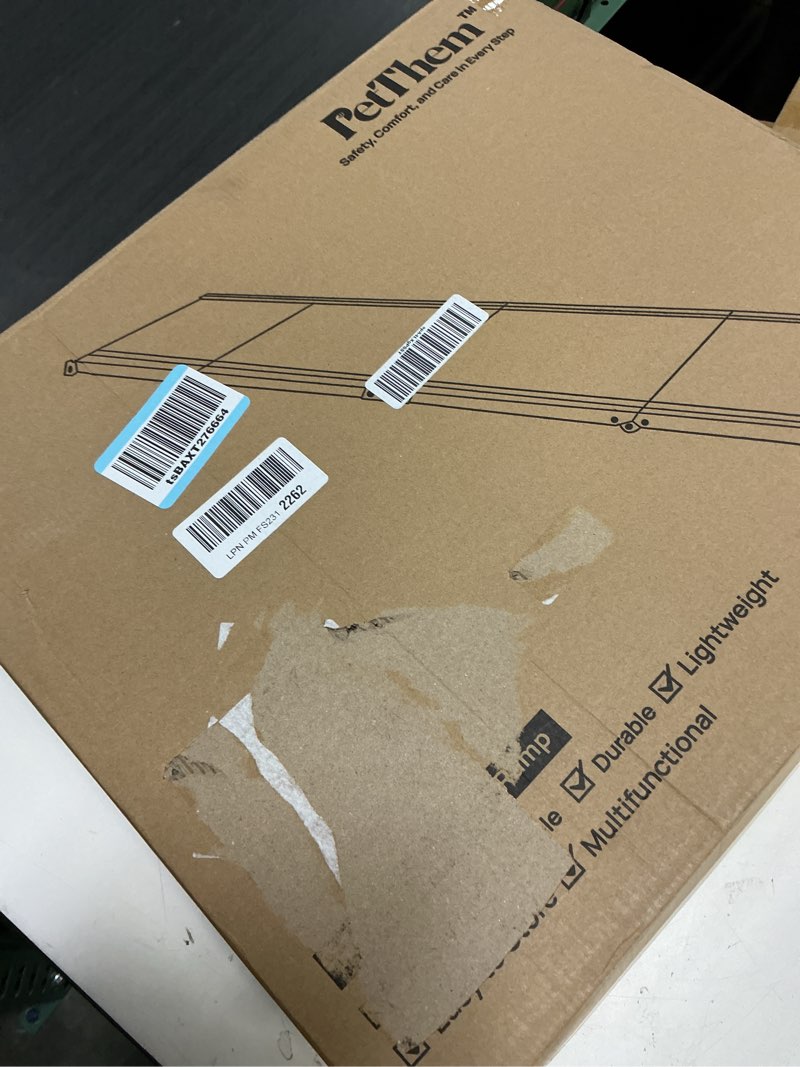Condition photo showing Good Condition for upgraded dog ramp for car 63" long & 19.7" wider portable dog ramps for large dogs with non-slip rug surface for suv car & truck, up to 250lbs upgraded 63'' l x 19.7" w