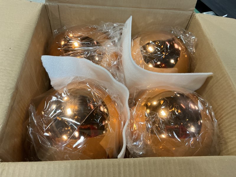 Condition photo showing Good Condition for (Different color to stock photo) Zubebe 4 Pcs Extra Large Christmas Ball Ornaments 8'' (200 Mm) Giant Oversized Plastic Xmas Ball Big