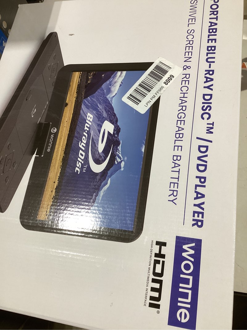 Condition photo showing New/Like New for WONNIE 17.6" Portable Blu Ray Player with 15.4" 1080P Full HD Large Swivel Screen, Blu-ray DVD Player with HDMI Out & AV in, Built-in Rechargeable Battery, Support MP4, MOV Video & USB/SD Card W-BR156